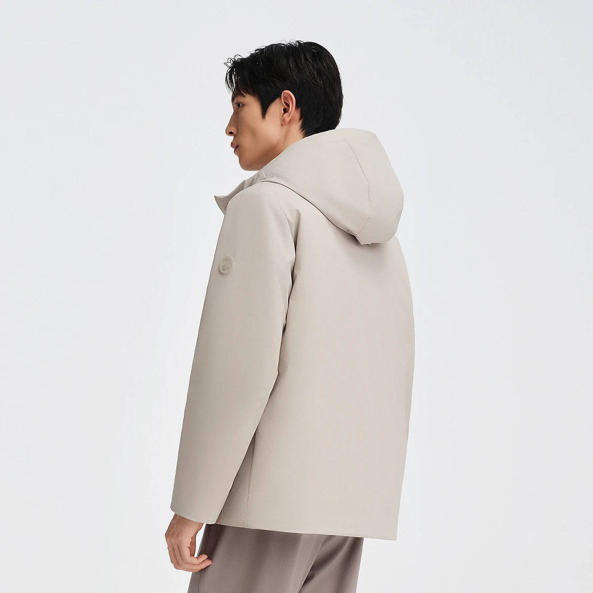BOSIDENG Men's Hooded Goose Down Jacket 90% 700FP Water Resistant Casual Puffer Coat, Slim Fit Business Style