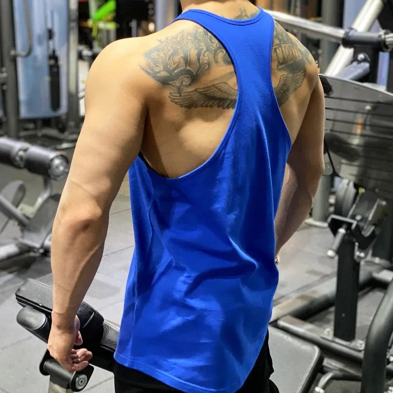 Men's Tank Tops Y Back Stringer Sleeveless Shirts for Men Workout Gym Bodybuilding