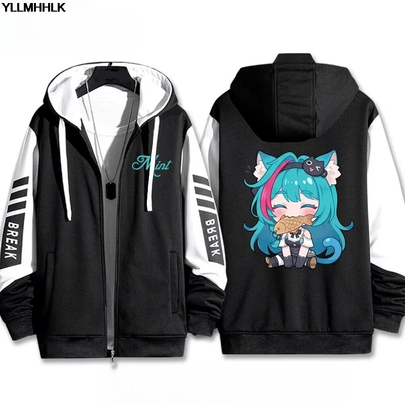 3D Print Anime Neverness To Everness Zip Up Women/Men Hoodie Sweatshirt Mint‌ Nanally‌ Lacrimosa‌ Cosplay Zipper Hooded Jacket