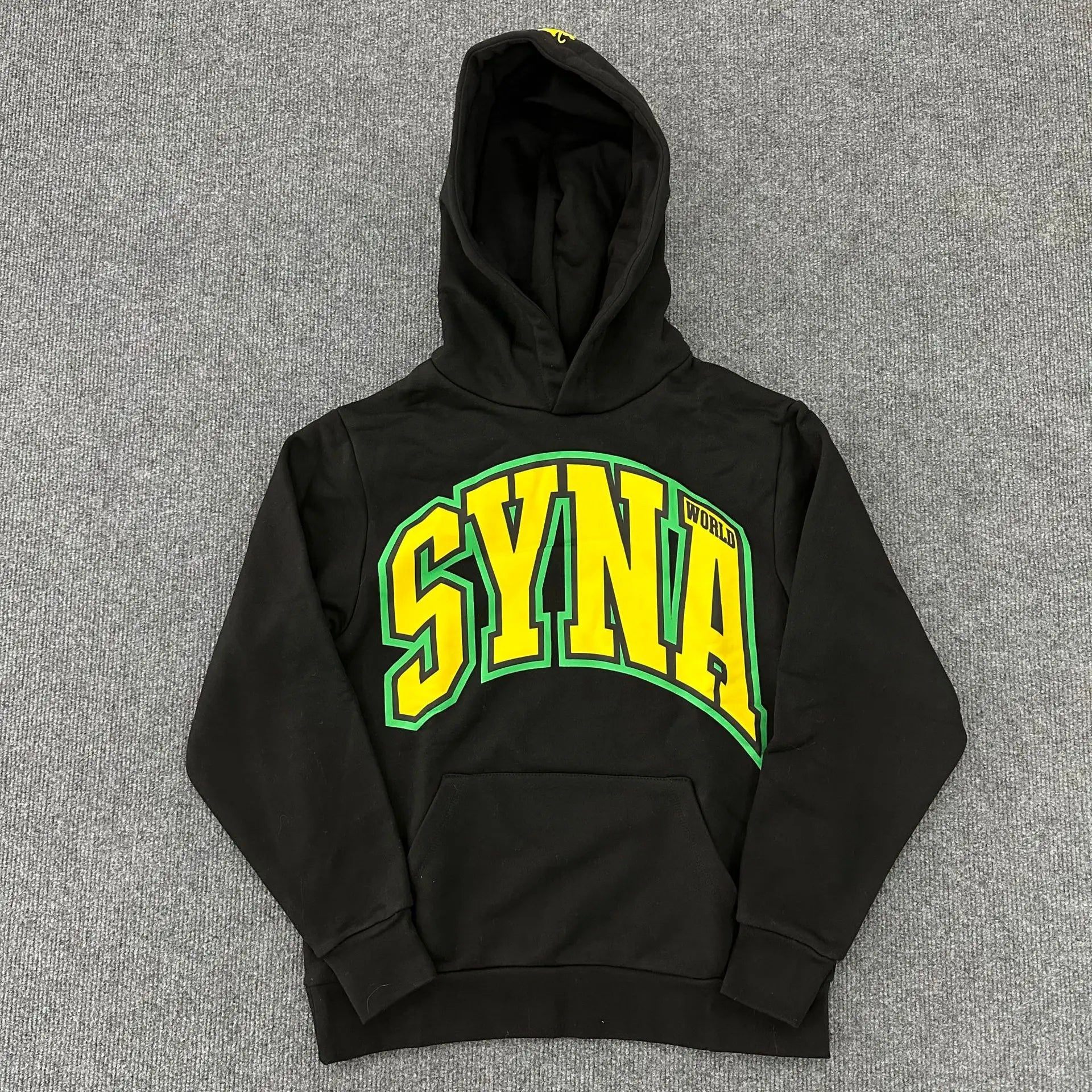 Synaworld Trendy Autumn-Winter Sporty Casual Hip-Hop Loose Fleece Hooded Sweatshirt