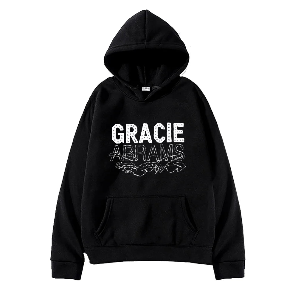Gracie Abrams Letter Repeat Navy Unisex Hoodie Fashion Harajuku Hip Hop High Quality Sweatshirt Men Women Oversized Sportwear - ATFH