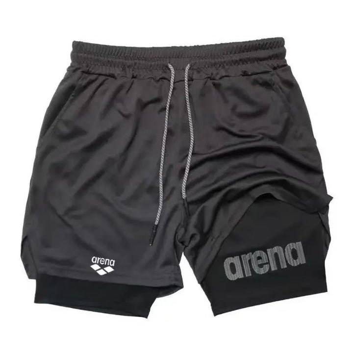 Summer men's gym shorts, beach surfboard shorts, breathable quick drying sports launched