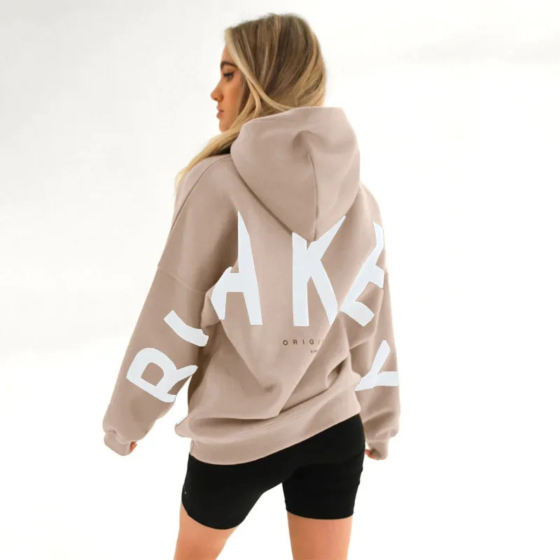 Y2K New in Hoodies & Sweatshirts Winter Fashion Printed Thickened Versatile Long Sleeve Baggy Hoodies Woman Clothing - ATFH