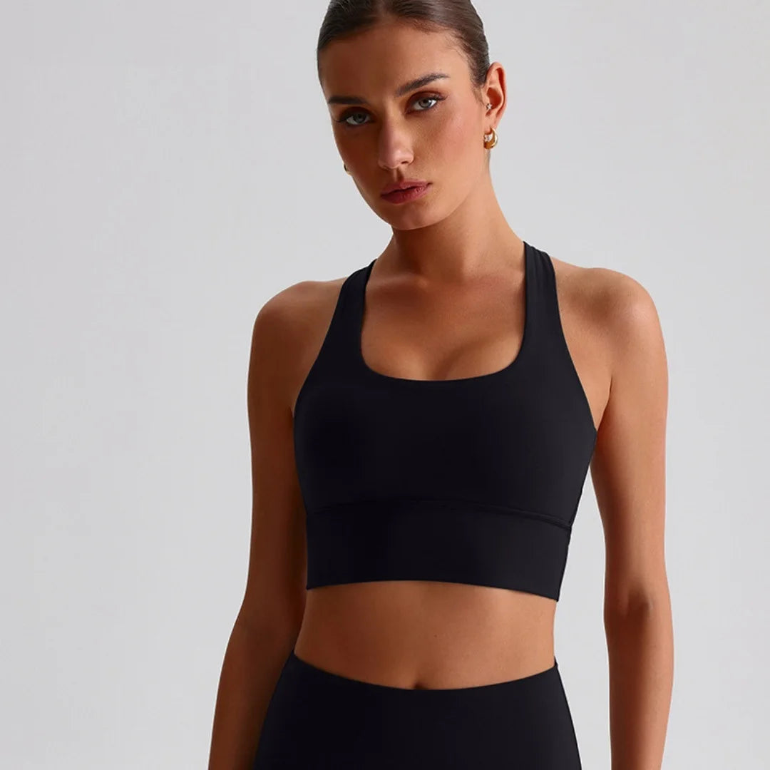 Solid Color Gym Yoga legging Set Soft Tight Women High Strength Fitness Bra With Sports Pant sportswear Proof of Squatting Proof - ATFH