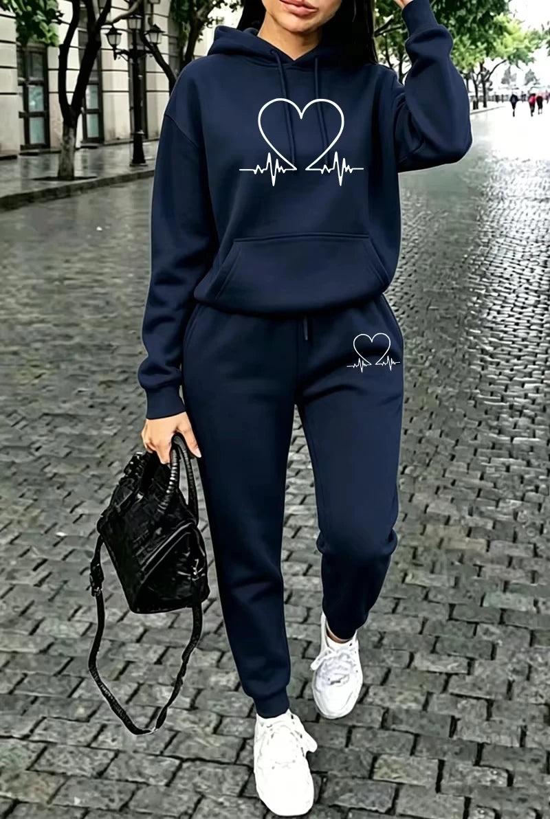 Womens Outfits Casual Hooded Sweatshirts Outdoors Sports Jogging Clothing Fall Winter Sportswear 2026  two piece sets