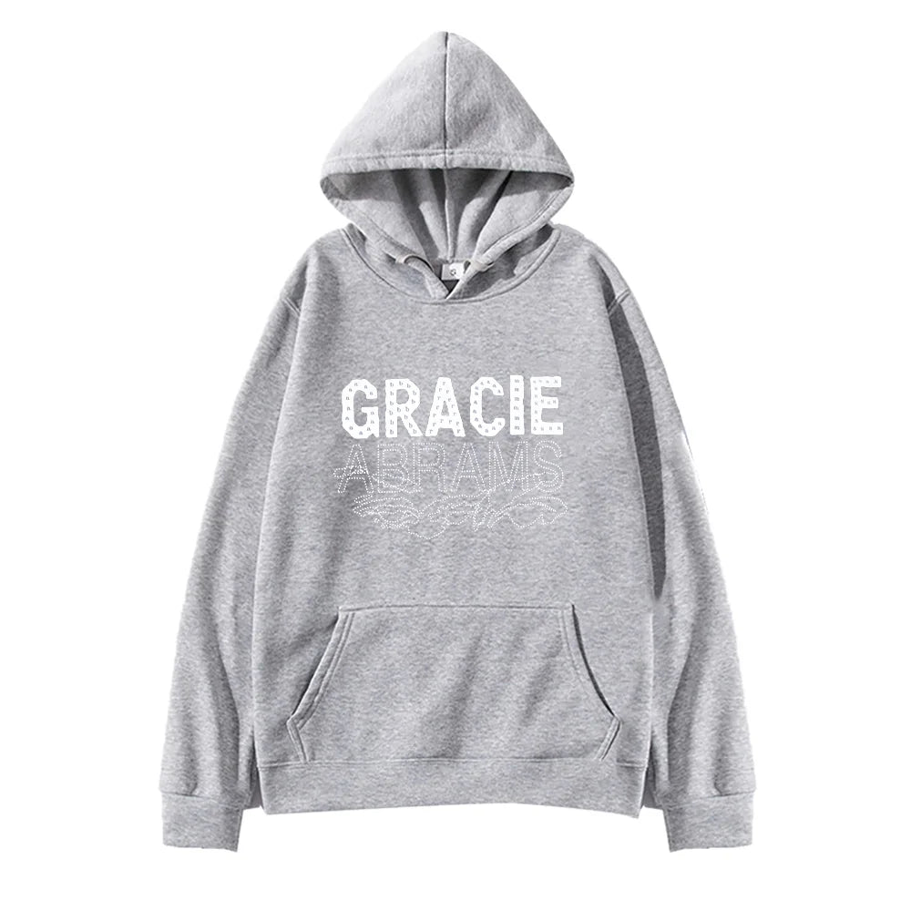 Gracie Abrams Letter Repeat Navy Unisex Hoodie Fashion Harajuku Hip Hop High Quality Sweatshirt Men Women Oversized Sportwear - ATFH