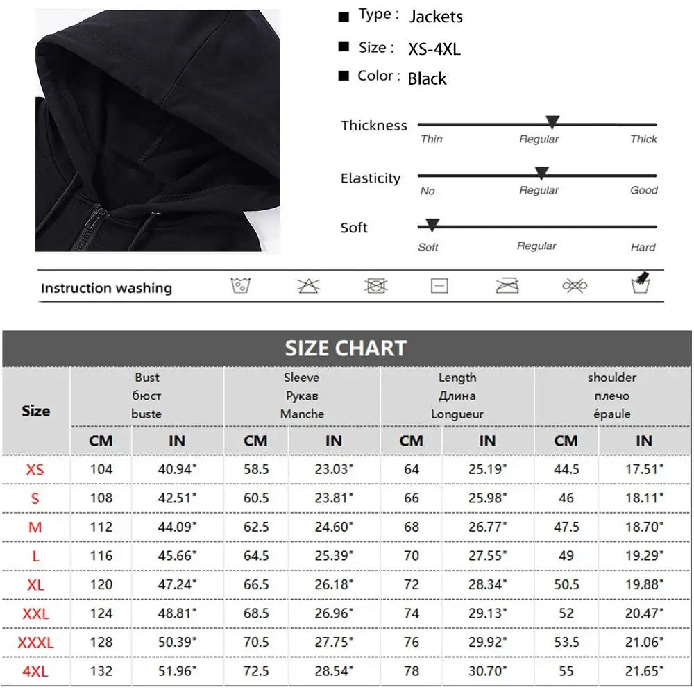 Autumn Men Sweatshirts Long Sleeve Jacket Hoodie Zipper Closure Jacket Male Hoodies Sweatshirt Slim Fit Male Clothing - ATFH