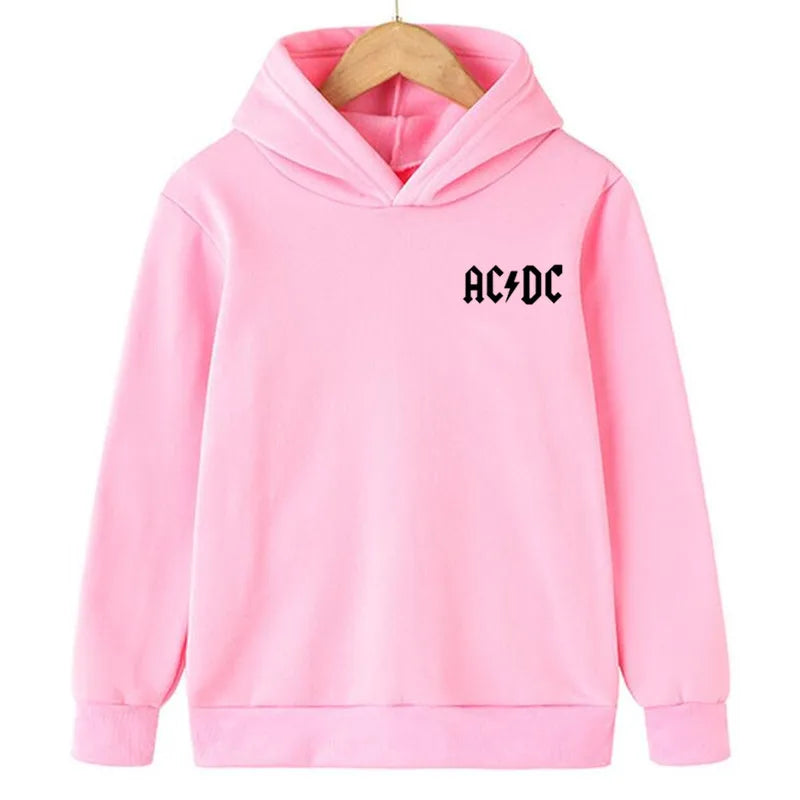Hip Hop Fashion AC DC Children Hoodies Sweatshirt Autumn Winter Kids Hooded Top Casual Sportswear Boys Girls Hoodie Pullover