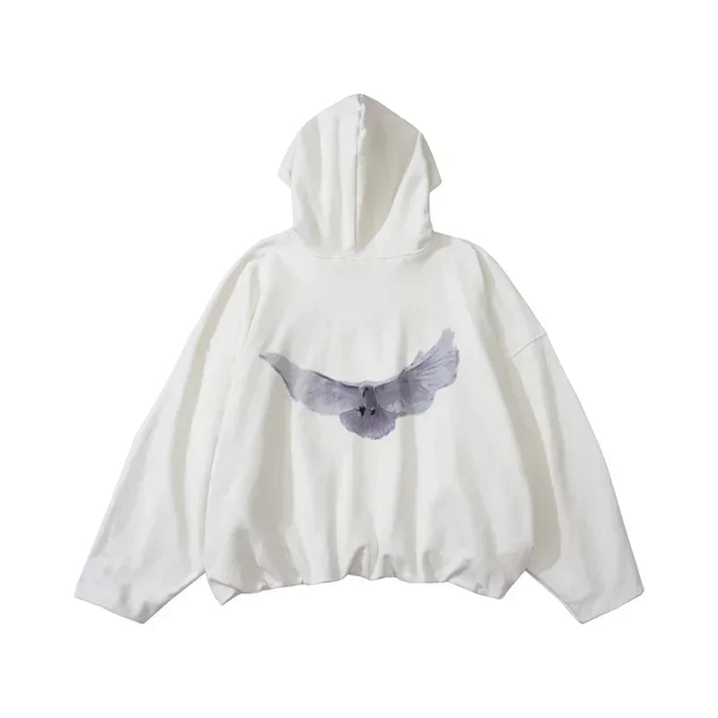 Double Layer Heavy Fabric YZY Kanye West Hoodie Men Women 1:1 Best Quality Dove Print Season 6 Oversized Pullover - ATFH