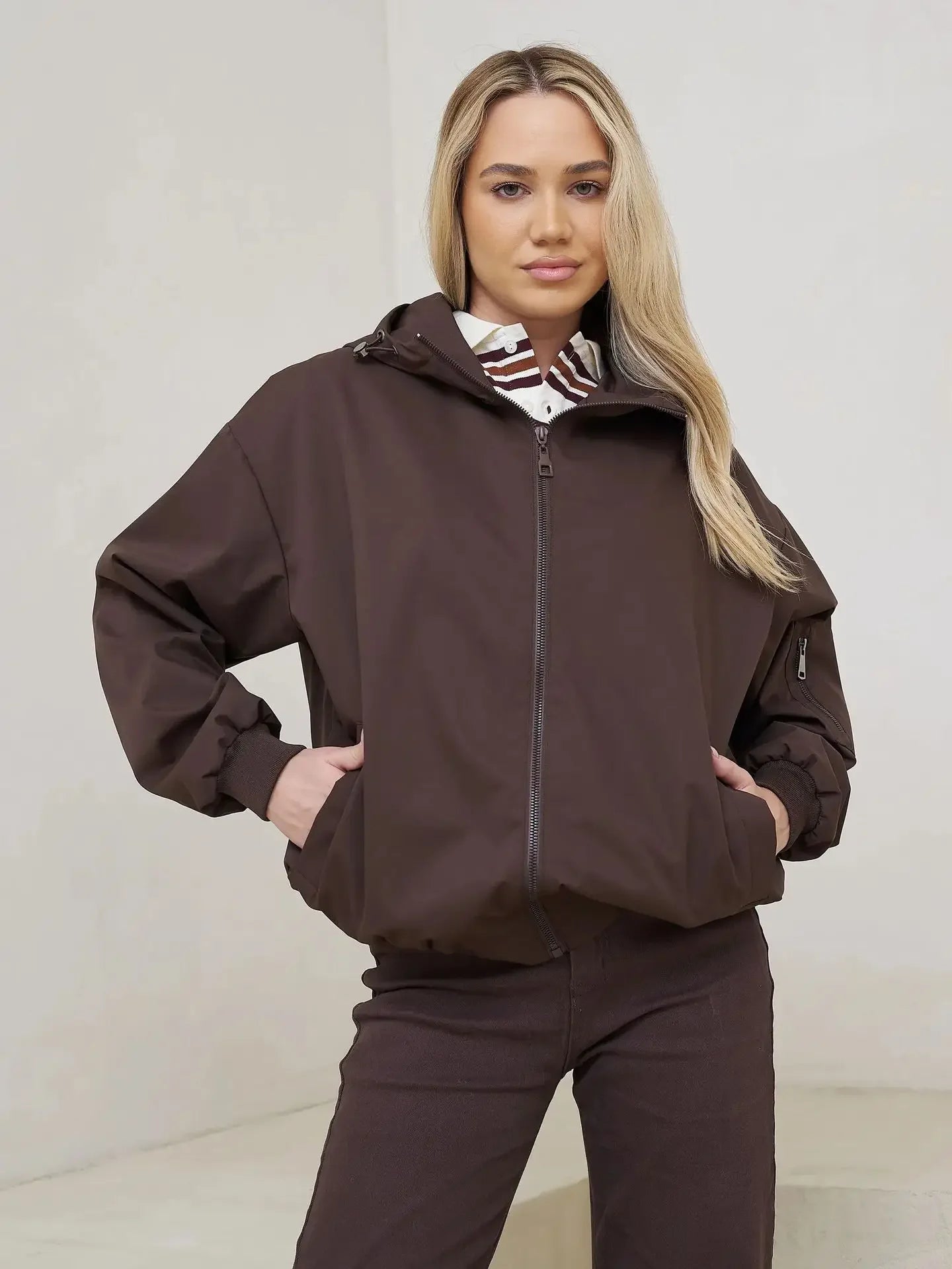 2026 Hot-Selling Women's Spring and Autumn Windproof Hooded Jacket Top