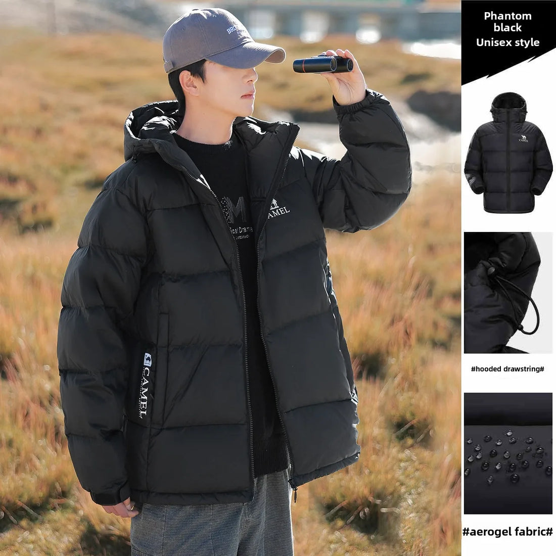 Golden Camel Winter Men Down Hooded Jacket Outdoor Ultra Light 85% White Duck Down Jacket Windproof Waterproof Camping Down Coat