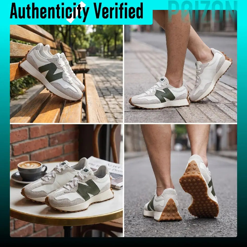 New Balance NB 327 Breathable Low top Casual City Commuting Running Shoes Unisex Gray White Green MS327ASN