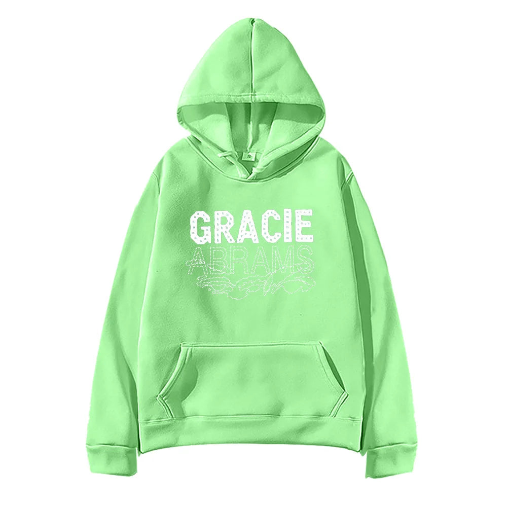Gracie Abrams Letter Repeat Navy Unisex Hoodie Fashion Harajuku Hip Hop High Quality Sweatshirt Men Women Oversized Sportwear - ATFH