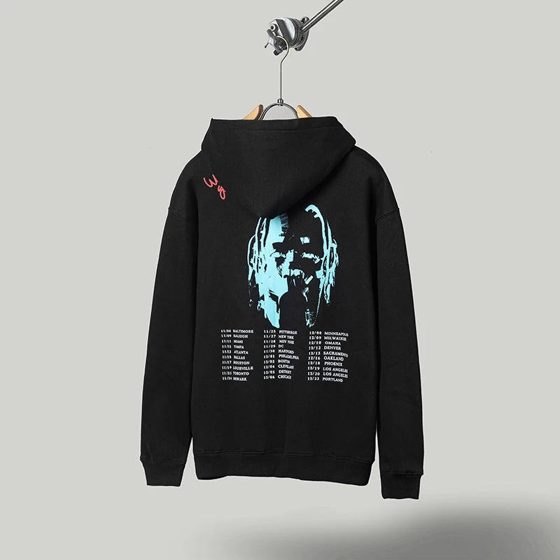Character Letter Embroidery Black Sweatshirts for Men and Women Pullover Streetwear Baggy Casual Fleece Hoodie Oversize Hooded - ATFH
