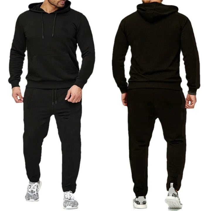 Men's Autumn /Winter New Solid Color Hoodie+pants Two-piece Set Fashionable Casual Sports Set Size S-3XL Men's Tracksuit ATFH