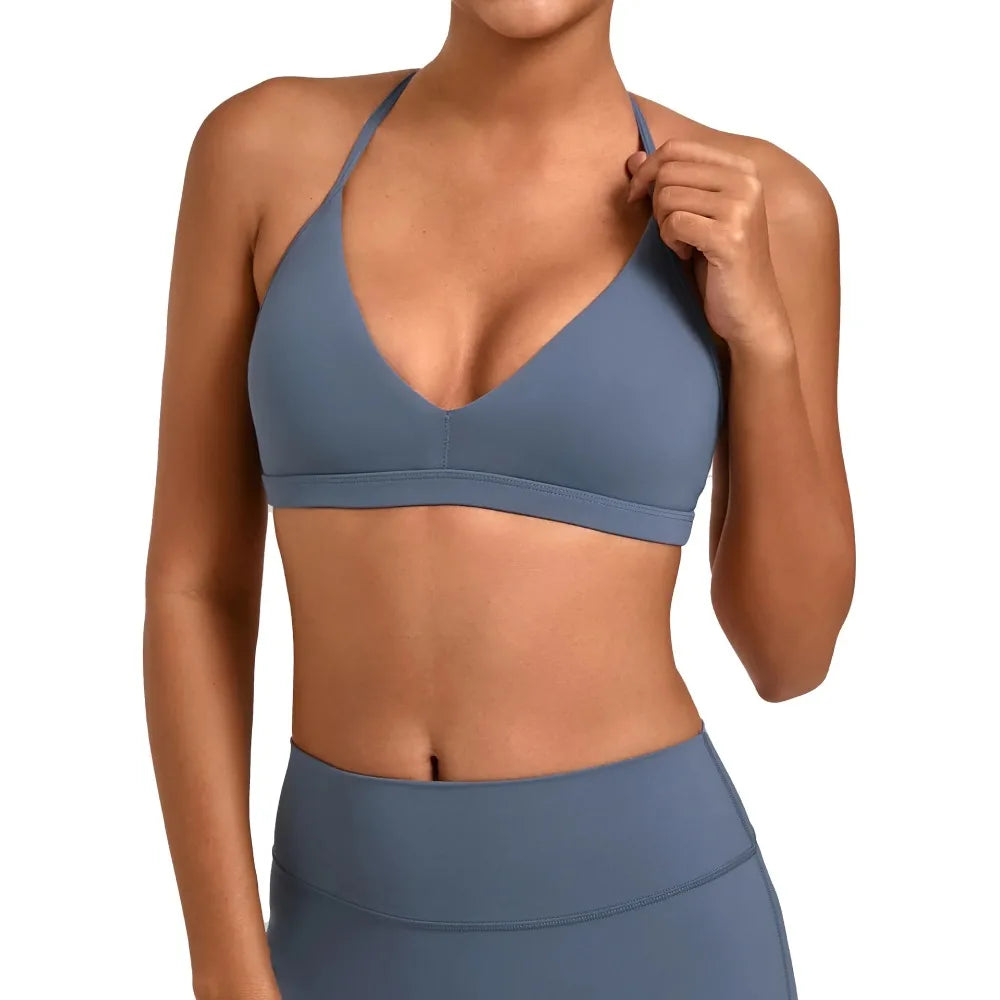 Gym Workout Fitness Top Adjustable Strap Yoga Bras Hollow Out Back Versatile Sports Bra Fitness Running Sports Bra for Women - ATFH