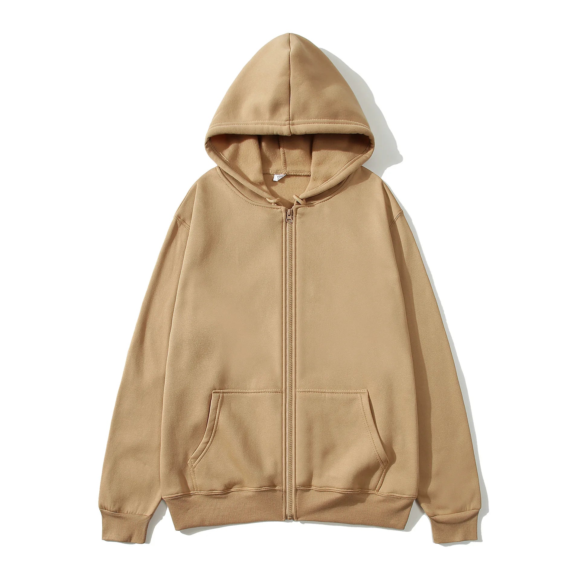 New Autumn/Winter  Men’s Gray Jacket with Hood Long Sleeve Big Pocket Zipper Jacket Coat Woman Loose Casual Outerwear Coat Tops - ATFH