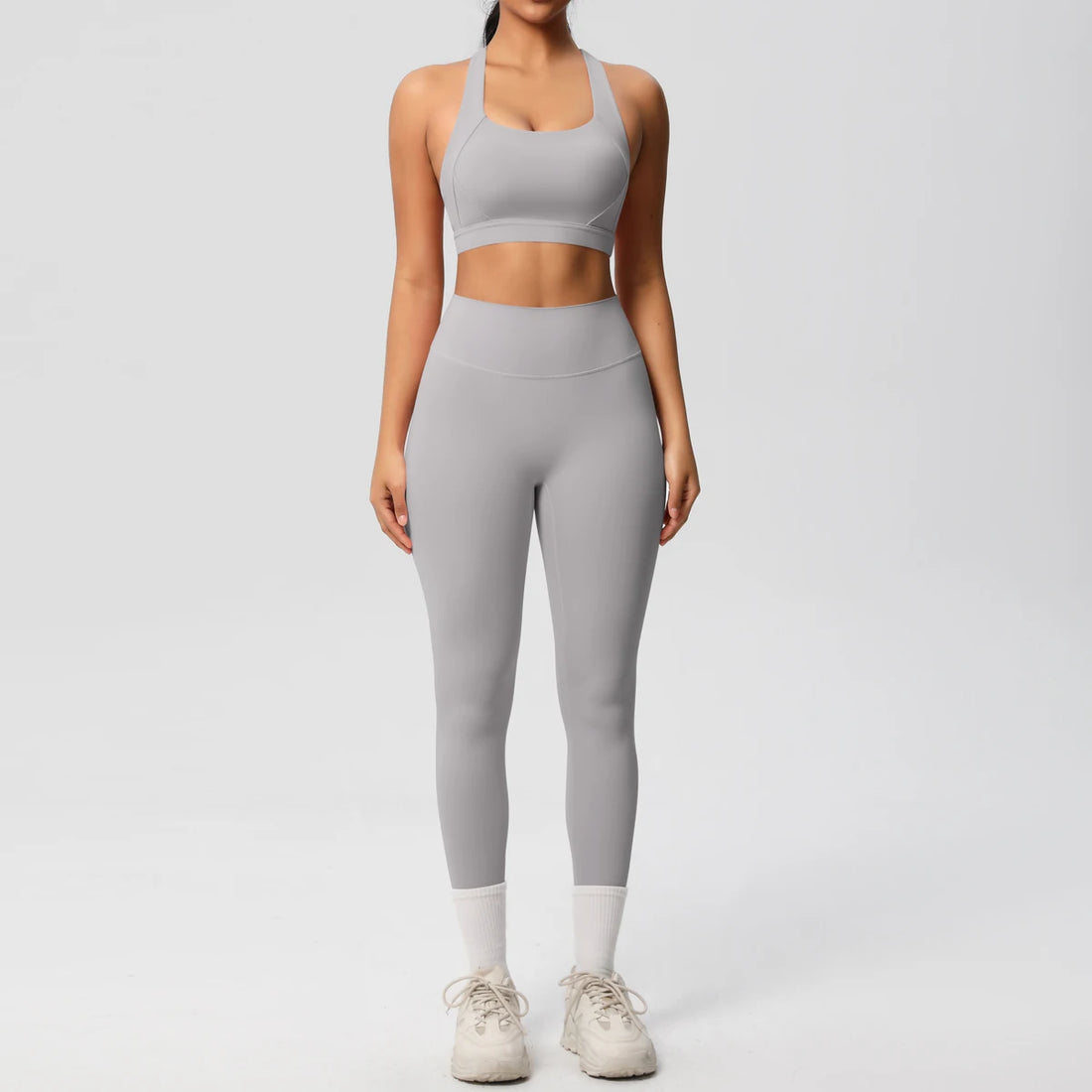 Women 2pcs Patchwork Sport Yoga Suit Training Sleeveless Sport Gym Tops  Tummy Control Slimming Booty Leggings Yoga Suit Sports - ATFH