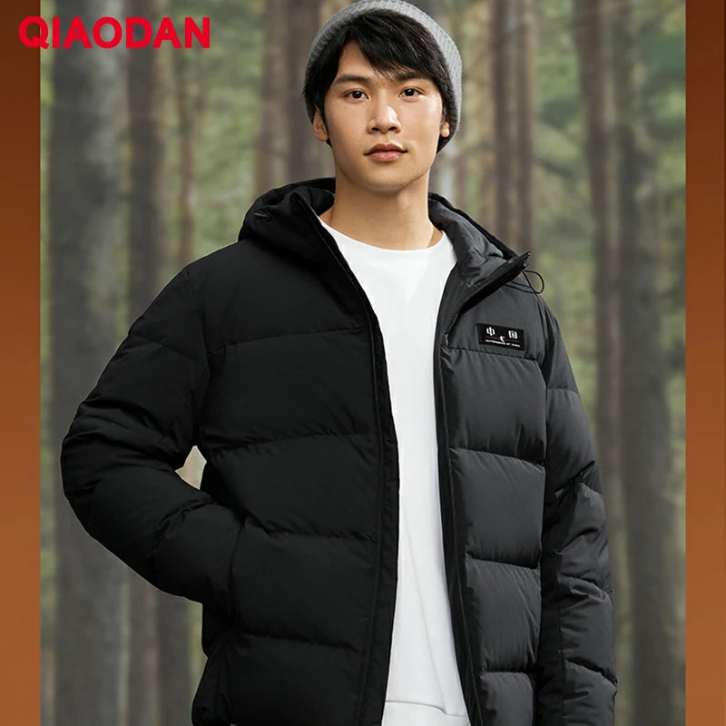QIAODAN Down Jacket Men's 2025 Winter Warm Thickened Outdoor Cold-proof Windproof Waterproof Anti-static Jackets QXEGM3244043