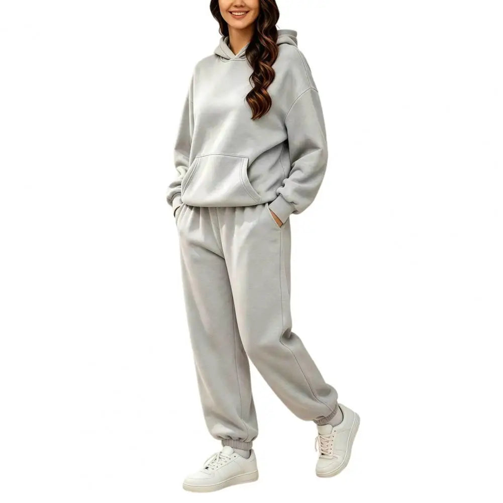 Women's Two Piece Tracksuit Set Long Sleeve Hoodie & High Waisted Joggers Sweatpants Sportswear Matching Outfit for Spring