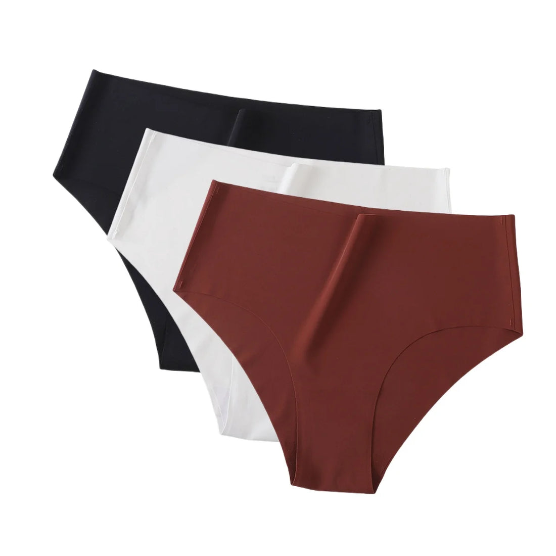 3Pcs/Set Ice Silk Panties Women High Waist Seamless Briefs Breathable Invisible Underwear Soft Stretch Sexy Lingerie XS-XL Panty