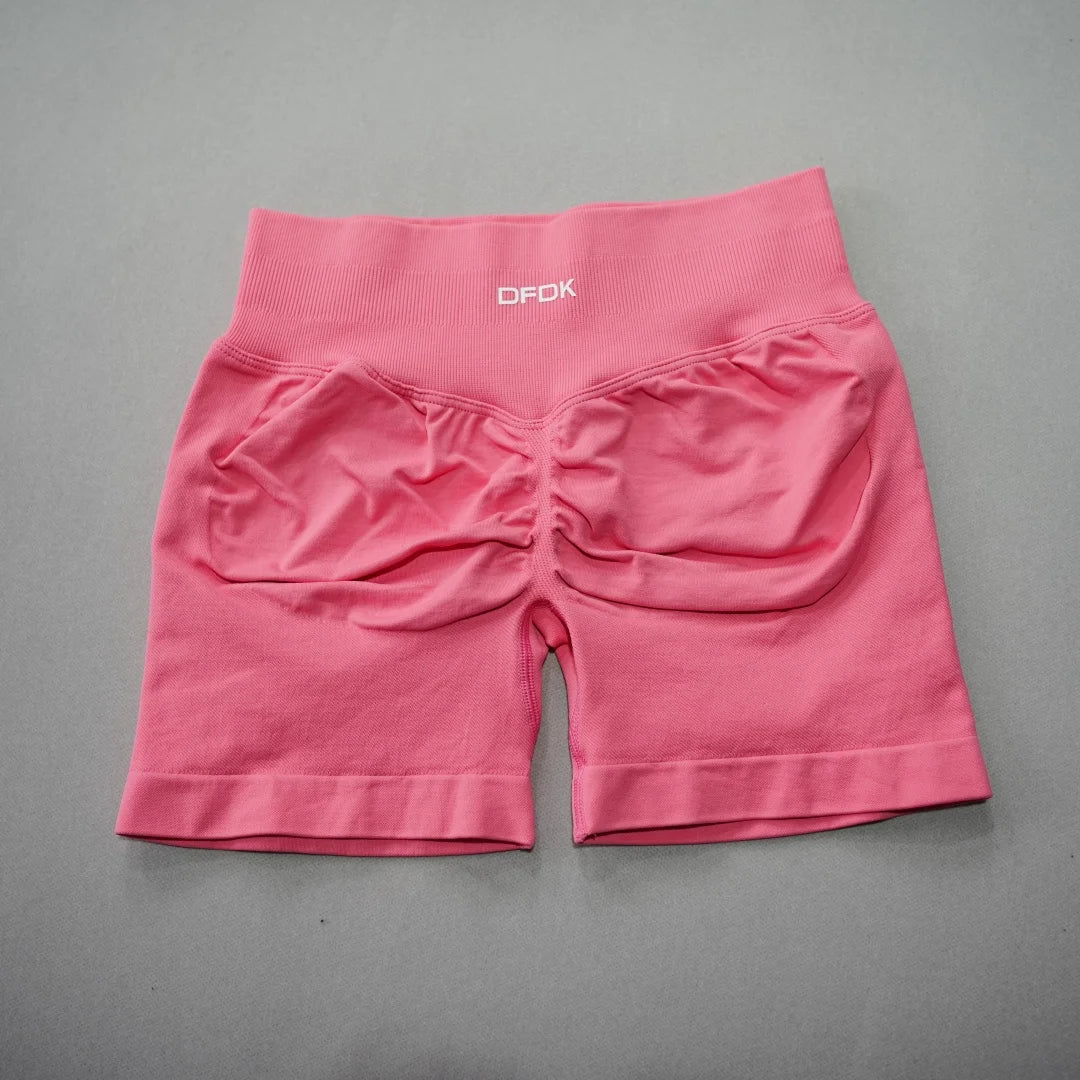 DFDK Women High Rise Scrunch Booty Shorts Seamless Push Up Shaping Squat Proof Anti Rolling Fitness Gym Athletic Running Yoga