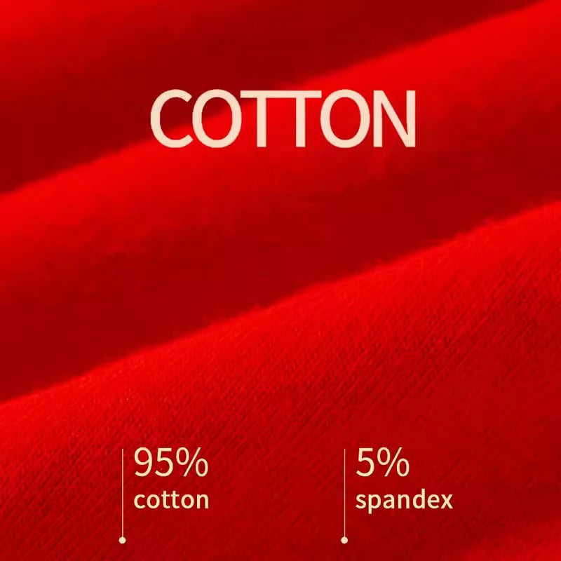 4Pcs Boxers Men Cotton Panties Lucky Red Men's Underwear Boxers Breathable Man Solid Underpants Comfortable Shorts