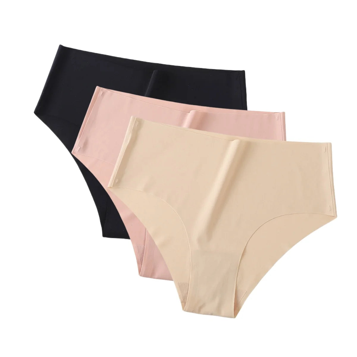 3Pcs/Set Ice Silk Panties Women High Waist Seamless Briefs Breathable Invisible Underwear Soft Stretch Sexy Lingerie XS-XL Panty
