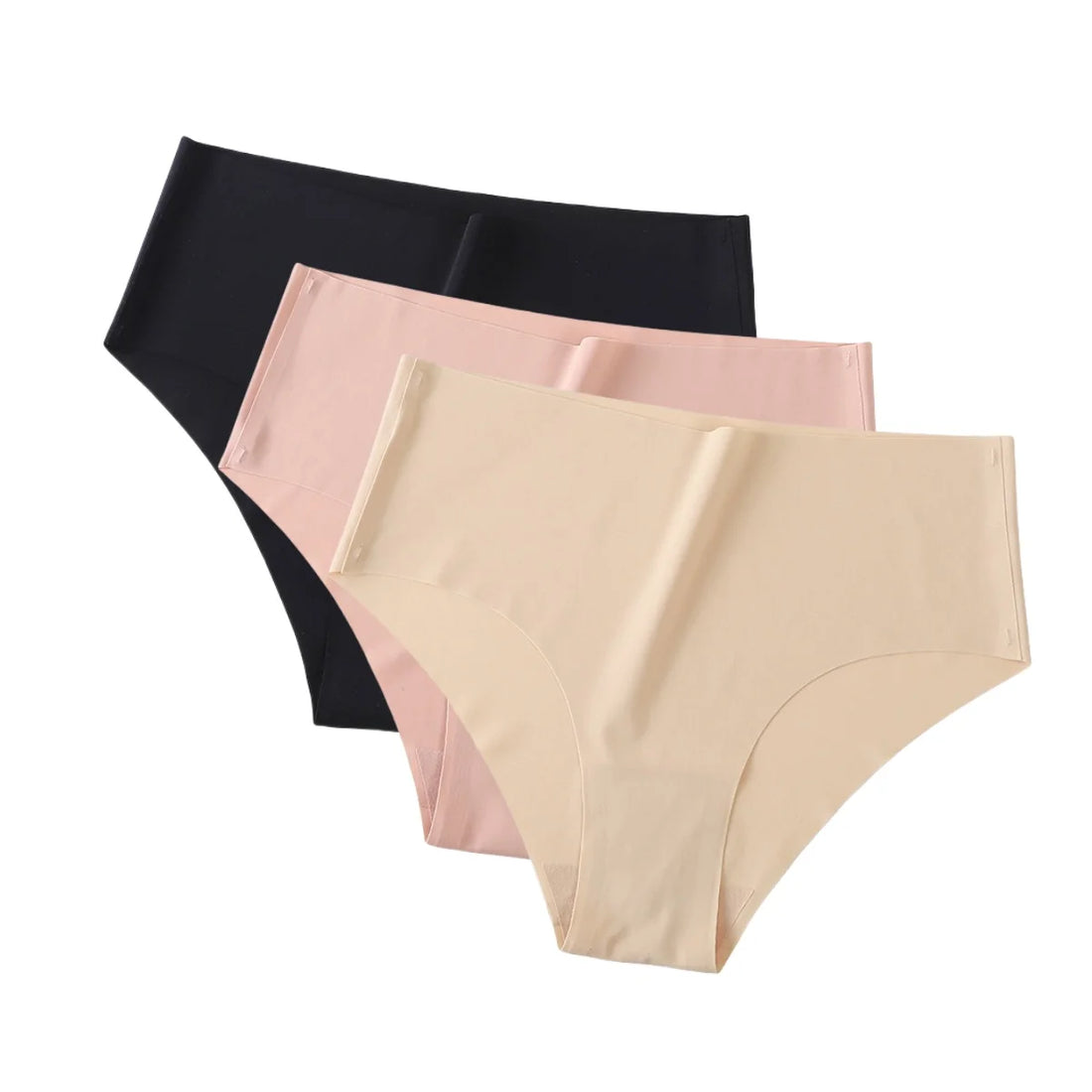3Pcs/Set Ice Silk Panties Women High Waist Seamless Briefs Breathable Invisible Underwear Soft Stretch Sexy Lingerie XS-XL Panty
