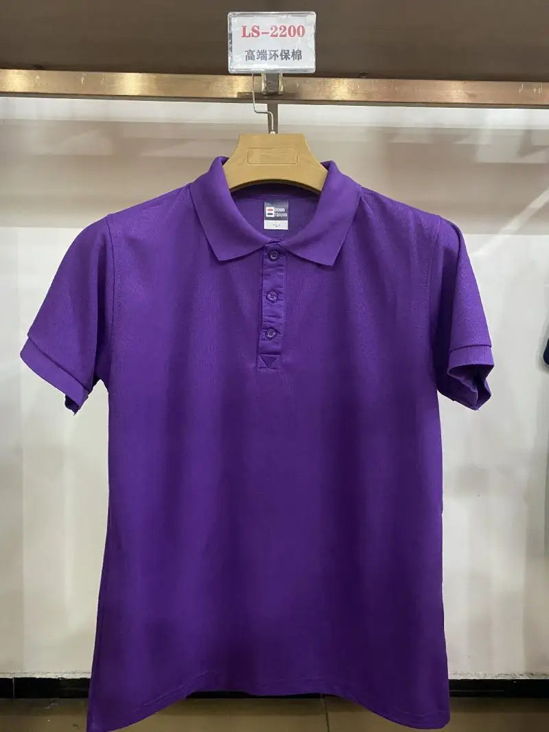 Custom Logo Embroidery Printing Mens Shirts Cotton Short-Sleeved Polo Shirts Summer Lapel T-shirt Business Men Women Tops Shirt
