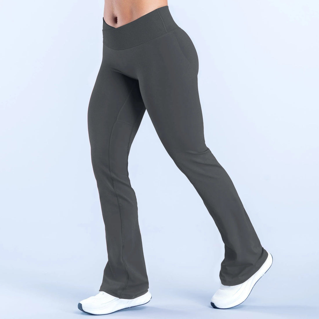 DF Vision Flares Women Seamless Gym Yoga Pants High Cross Waist Fashion Sports Leggings Fitness Wide-leg Workout Trousers ATFH