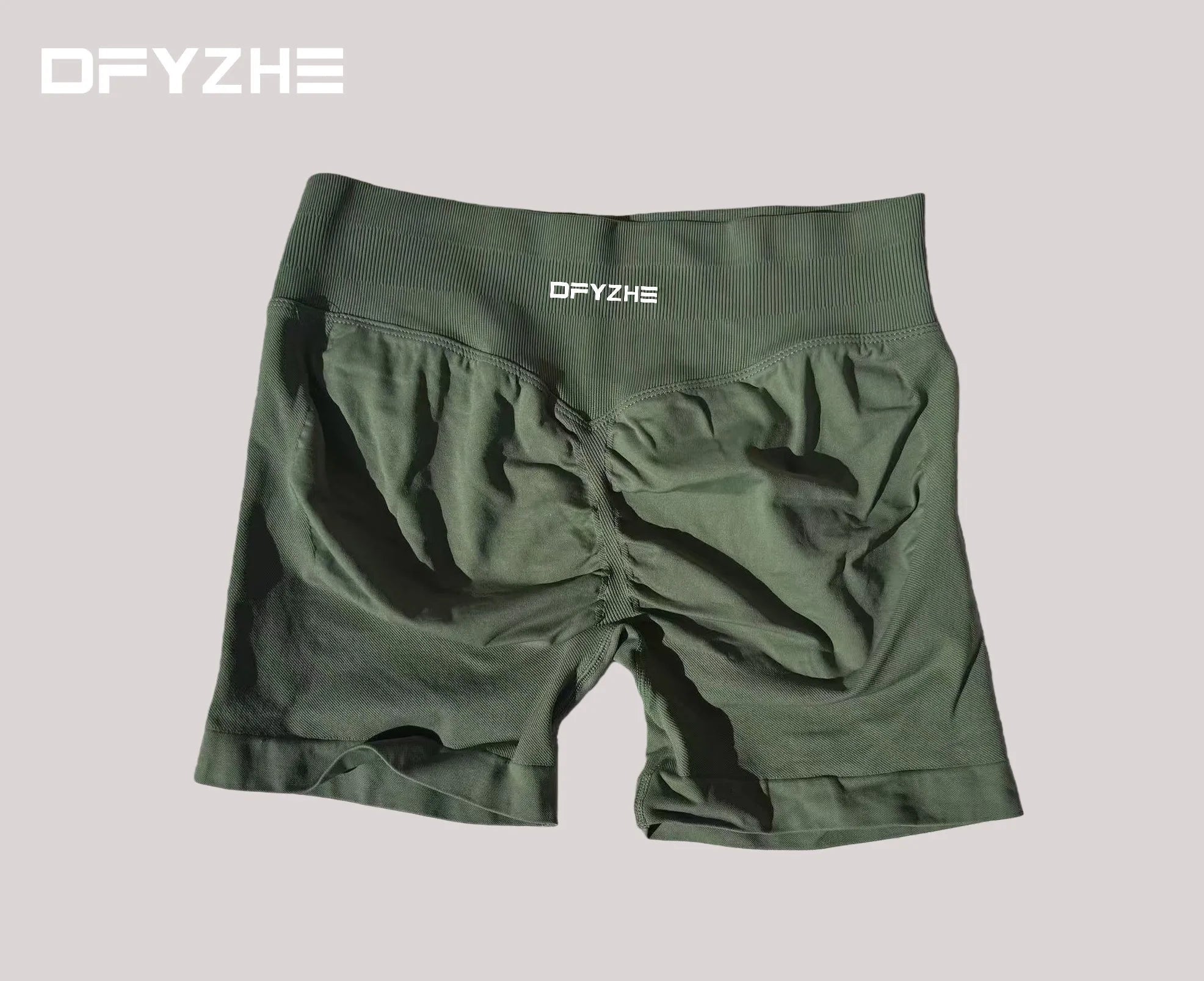 DFYZHE Women's Impact Shorts 4.5" – Seamless High Waist Ribbed Workout Shorts for Yoga Cycling & Fitness Tahsi Fashion House