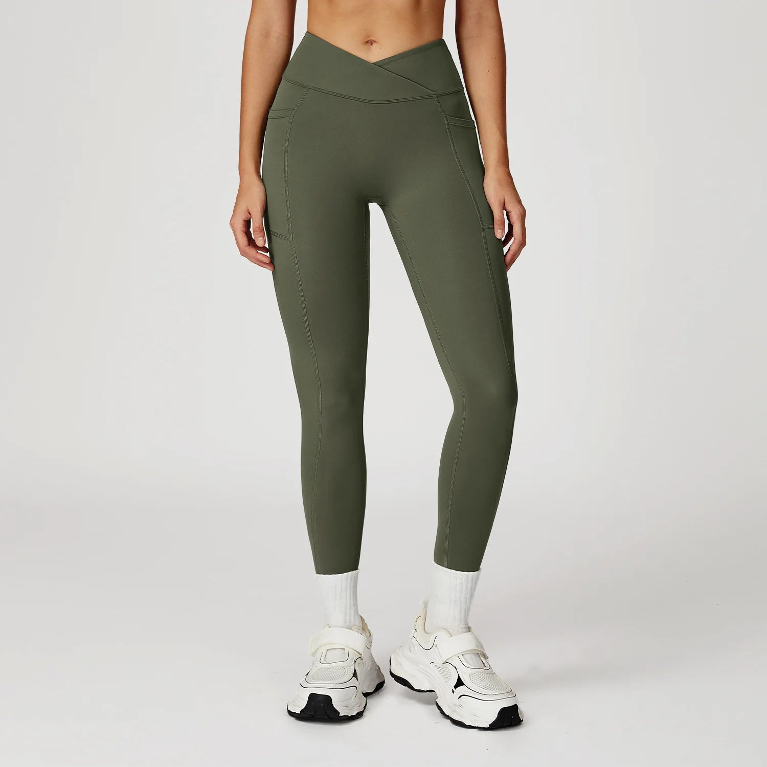 Yoga Pants Cross Waist Head Gym Leggings Women Sexy High Waist Booty Lifting Leggings Pants Women Sports Clothing Fitness Wear - ATFH
