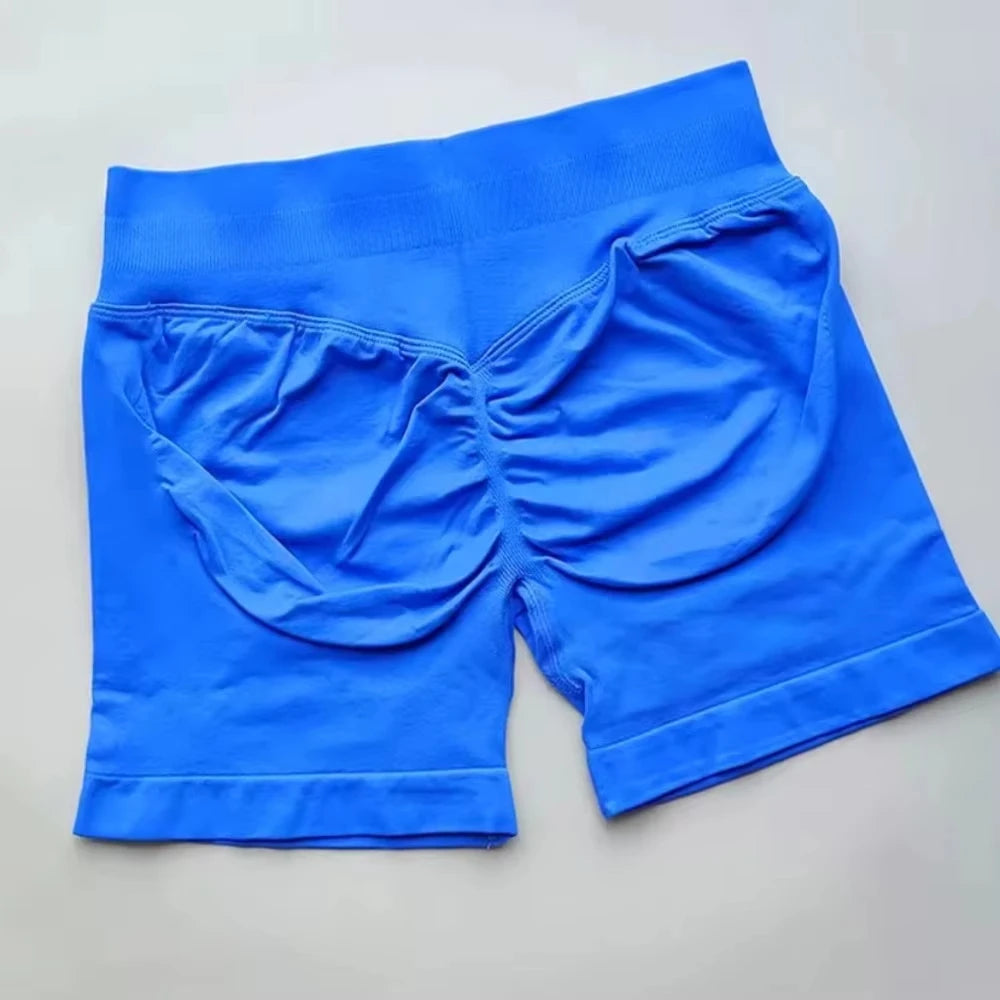 LOGO Tight High Waist Hip Lifting Yoga Pants Seamless Breathable Quick-drying Naked-feeling Sports Fitness Three-point Shorts