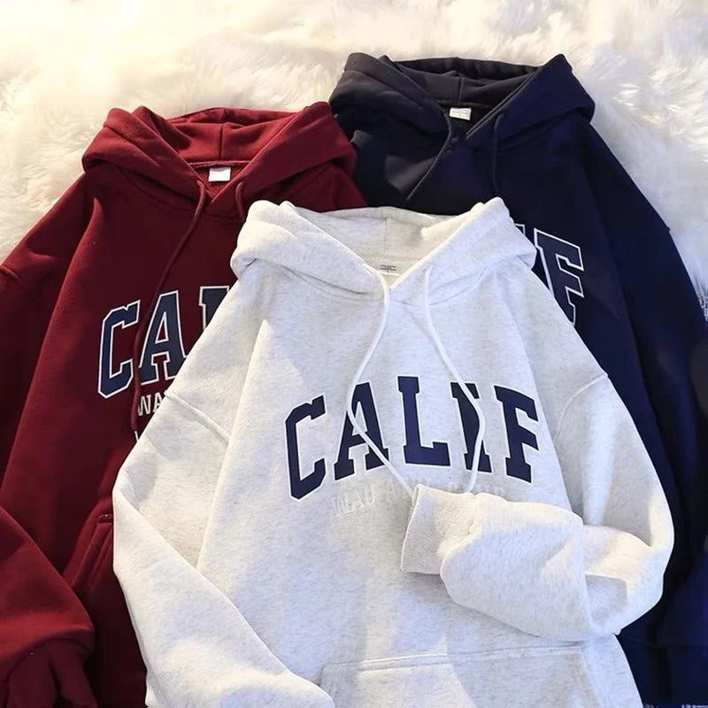 Autumn Winter Men Women Sweatshirt Print Hooded Pullovers Korean Fashion Loose Casual Hoodies Fleece Pullover Women Clothing Y2k - ATFH