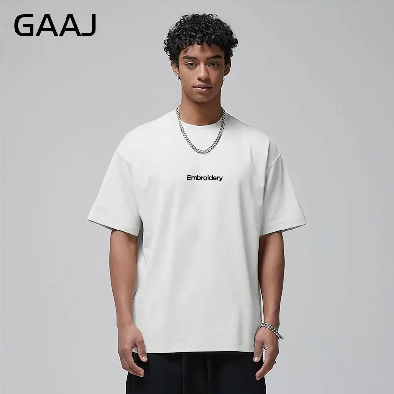 Embroidery Custom Premium T shirt 230gsm 100% Cotton,DIY Customize Text Logo Tee,Dropshipping Fashion Brand Men Women Clothing ATFH