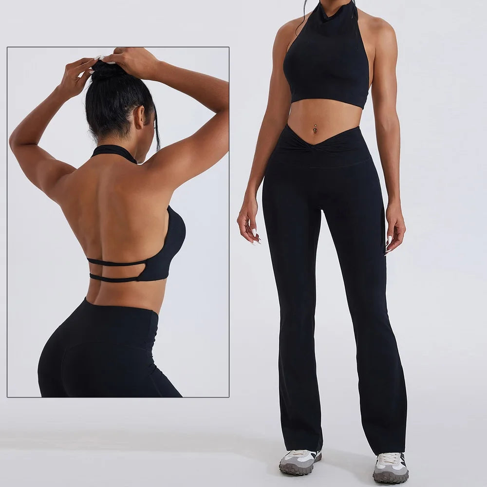 Cloud Hide Yellow Yoga Suit Gym for Woman Fitness Set Sports Tracksuit Bra Top Pants XL Workout Pilates Outfits Running Clothes ATFH