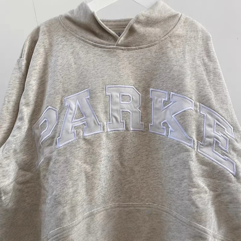 New spring style, niche in North America, PK letter patchwork, embroidered stars, loose-fitting women's hooded sweater - ATFH