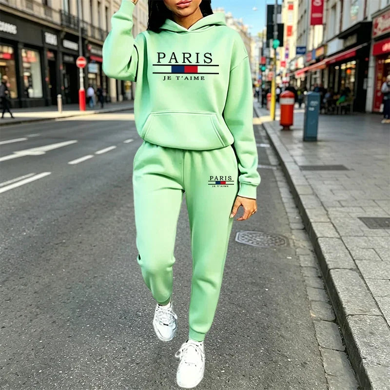 Hot Sales Women's Outfits 2026 Casual Hooded Sweatshirt Suit Outdoors Sports Jogging Clothing AutumnWinter Warm Woman Pants Sets