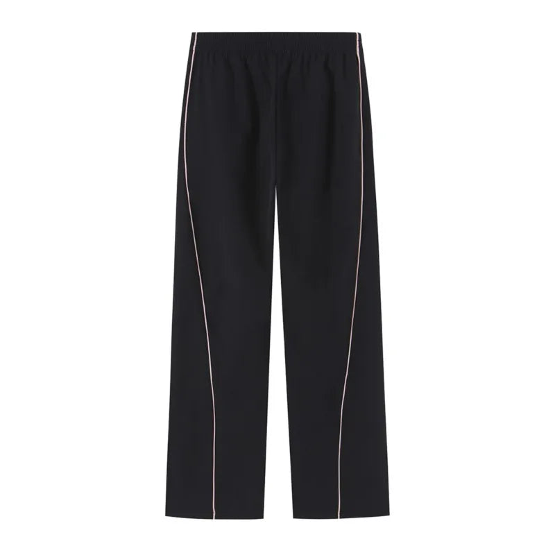 HipSeam Women's Pants Set New 2026 Contrast Trim Technical Long Sleeve Jacket Mid Waist Trouser With Elastic Waist Female Outfit