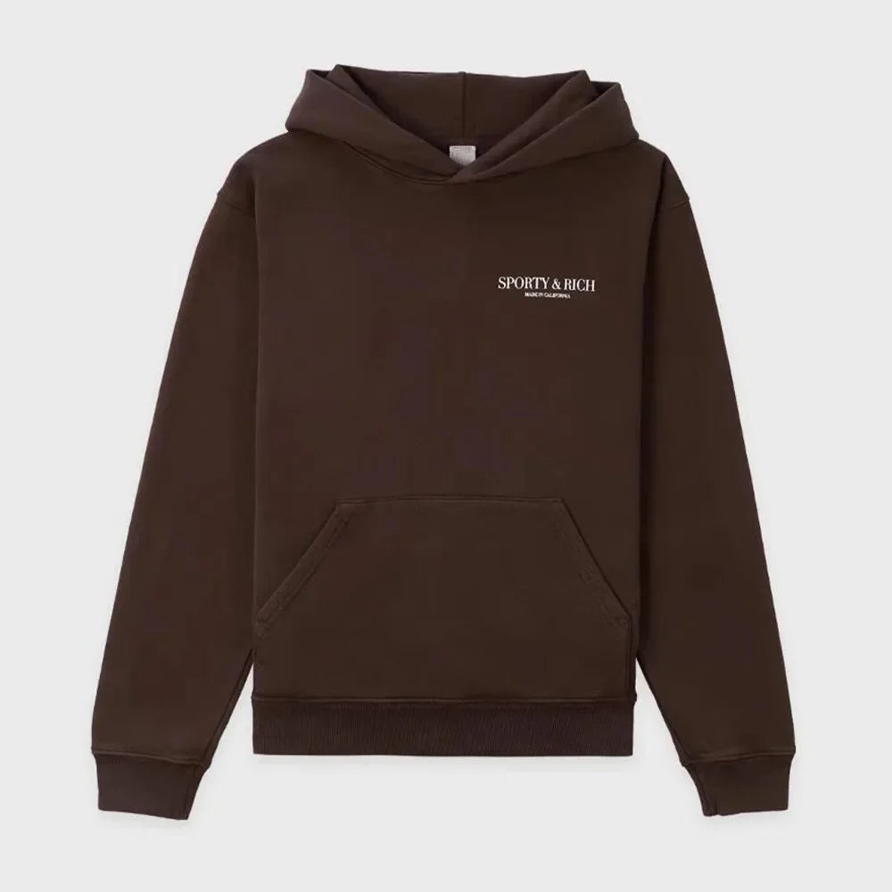 American Retro Style Coffee Long Sleeve Hooded Sweatshirt Spring Women Terry Cotton 90's Casual Jumpers Ins Fashion Y2K Hoodies - ATFH