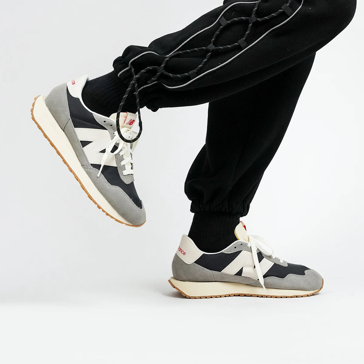 New Balance NB 237 Textile, Split Cow Leather Cushioning Slip Resistant Abrasion Resistant Low top Casual Running Shoes MS237SC