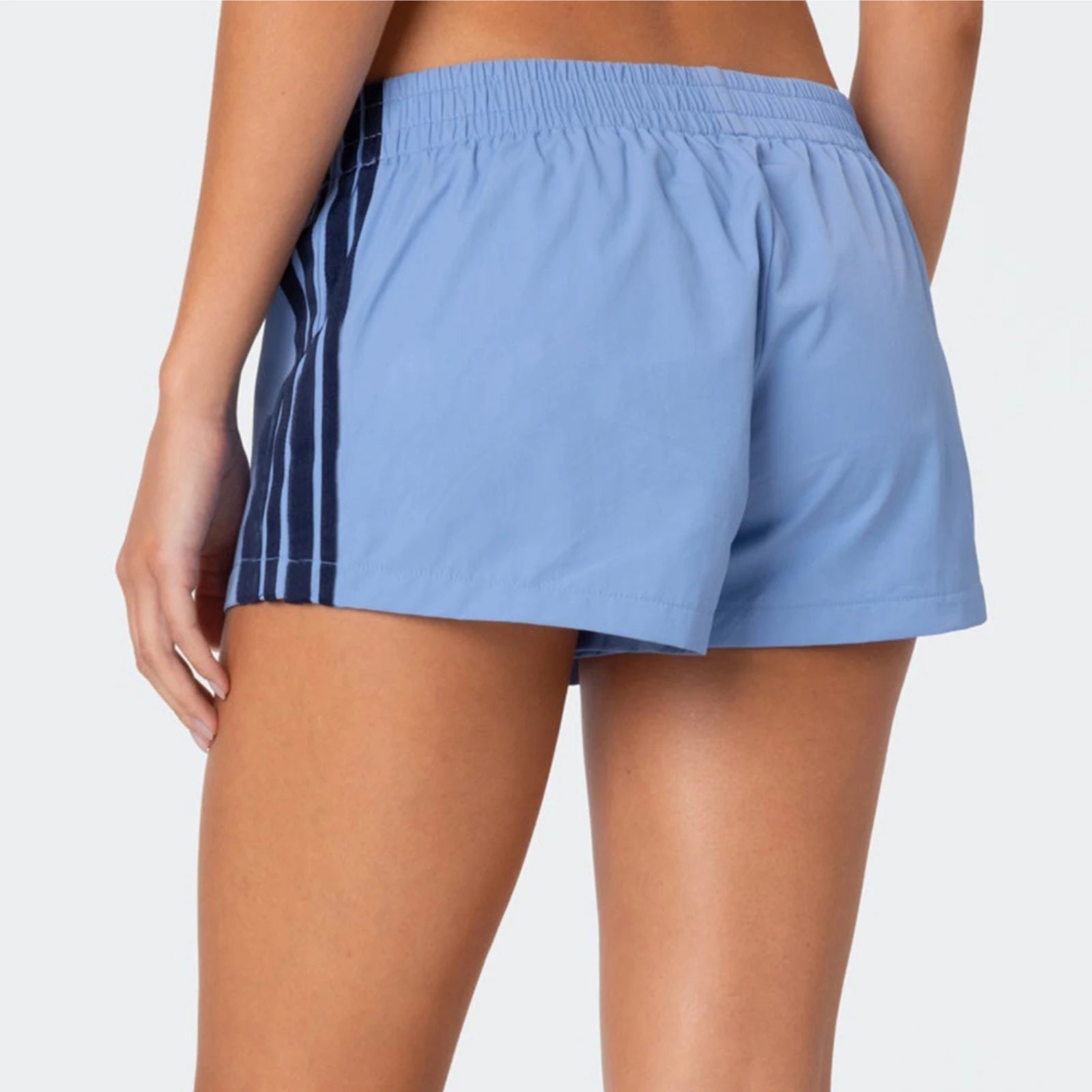 Sports Shorts Women Summer Casual Shorts Fashion Stripe Print Elastic Waist Mini Shorts Loose Workout Short Pants Beach Shorts Tahsi Fashion House