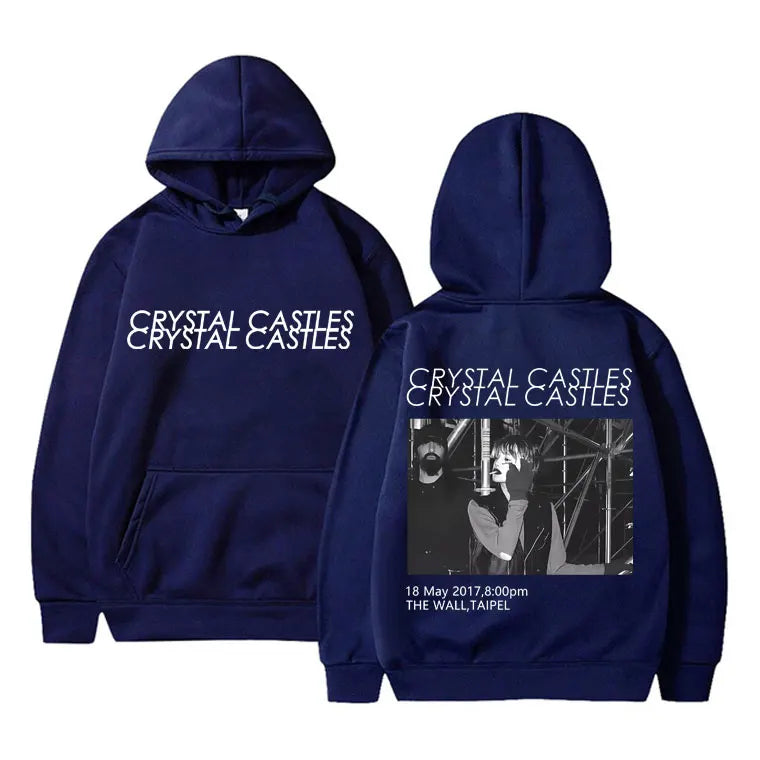 Canada Band Crystal Castles Double Sided Print Hoodie Men Women Gothic Punk Sweatshirt Men's Rock Oversized Pullover Streetwear - ATFH