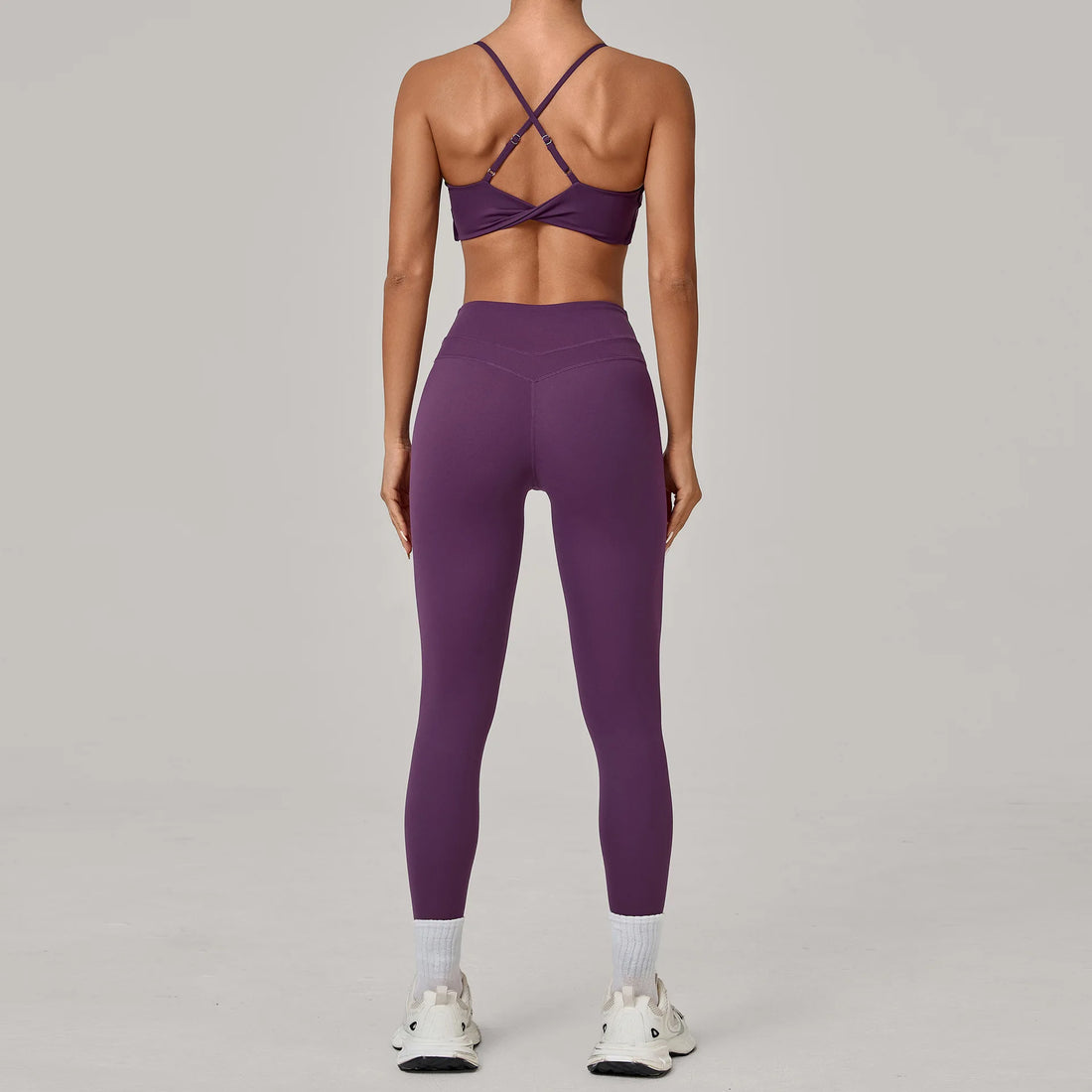 2PCS Adjustable Back Yoga Set Women Sportswear Workout Clothes Athletic Wear Gym Legging Fitness Twist Bra Sports Suit XP114 - ATFH