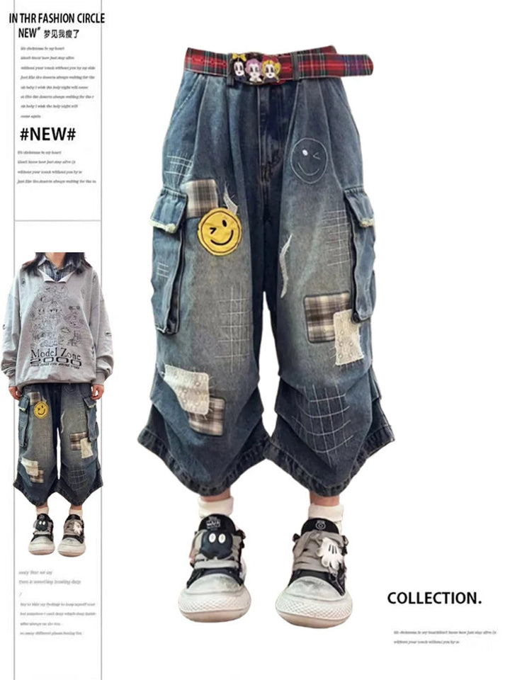 Summer Women Tomboy Jorts Harajuku Cargo Jean Shorts 2000s Japanese Denim Pants Y2K Streetwear High Street Korean Fashion New ATFH