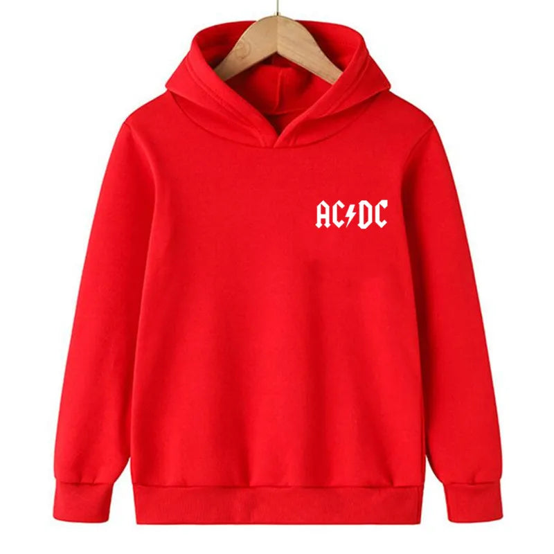 Hip Hop Fashion AC DC Children Hoodies Sweatshirt Autumn Winter Kids Hooded Top Casual Sportswear Boys Girls Hoodie Pullover