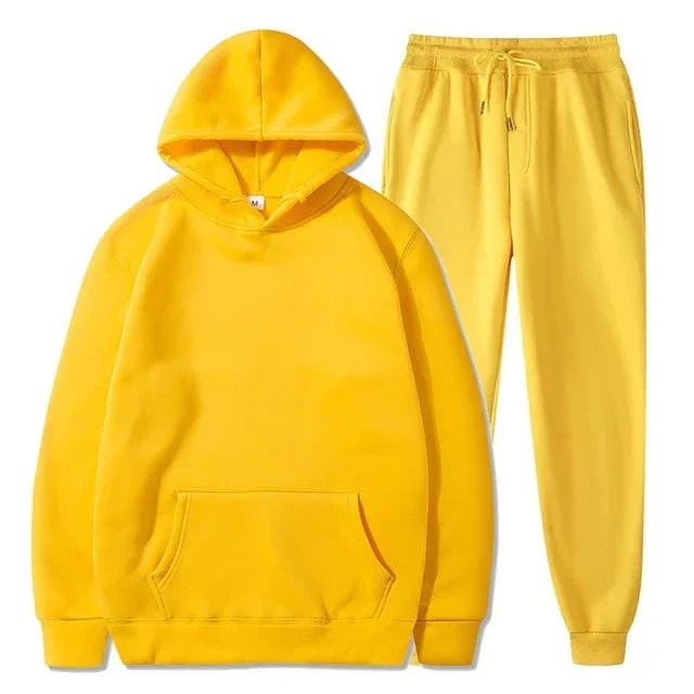 Basic Fleece Hoodies And Sweat Pants Set Men Jogger Set Wholesale Track Suit Sportswear Tracksuits Unisex Ensemble Jogging Homme ATFH