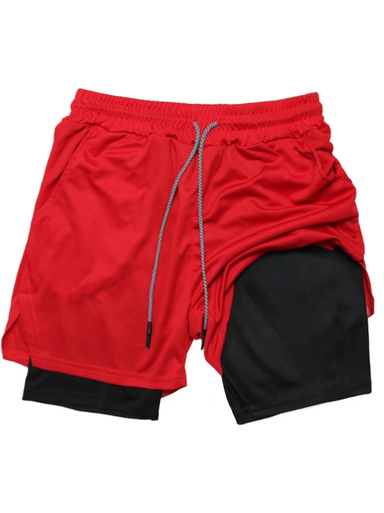 2-in-1 Running Summer Workout Shorts for Men Gym Performance Compression Shorts with Phone Pocket Towel Loop Athletic Activewear