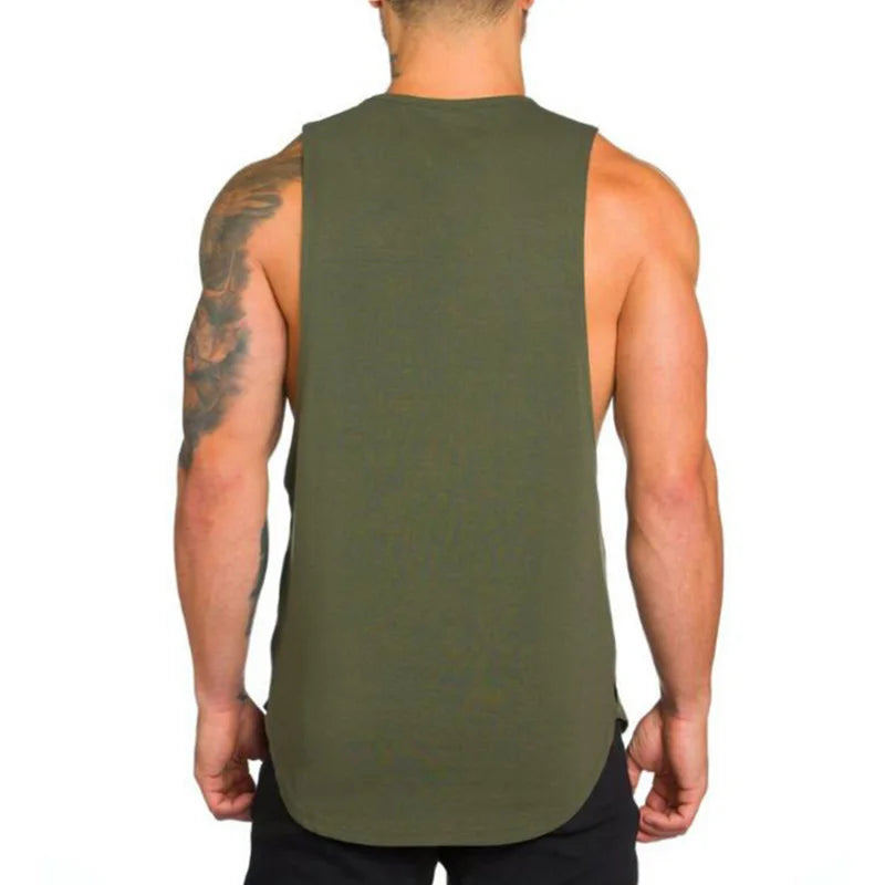 Fitness Guys Running Vests Men Bodybuilding Stringer Tank Tops Summer Cotton Fashion Casual Singlets Muscle Gym Sleeveless Shirt